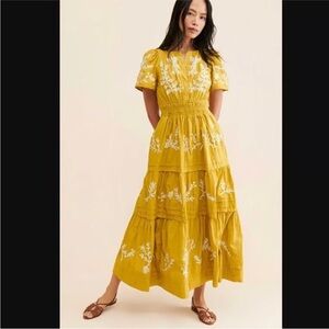 THE SOMERSET PRINTED MAXI DRESS Chic Yellow Floral Maxi Dress